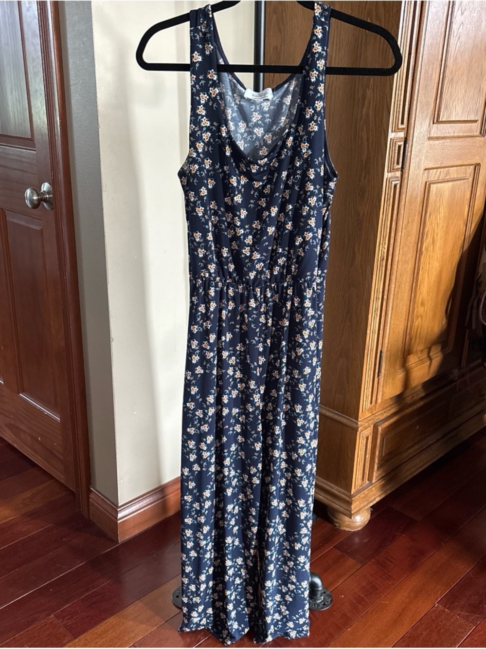 Kaileigh Large Women's Navy Floral Romper - Sleeveless Casual